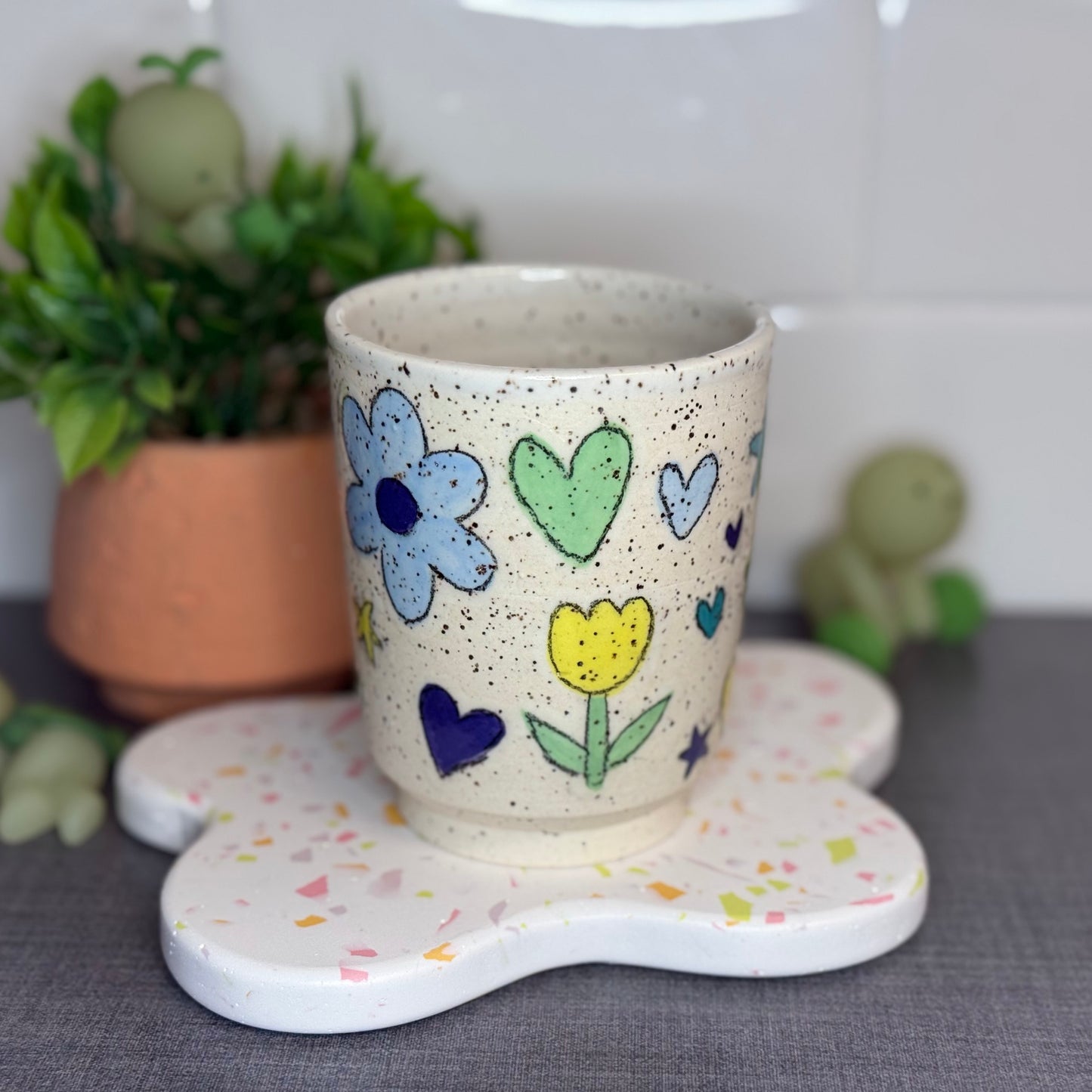 Floral Sticker Cup