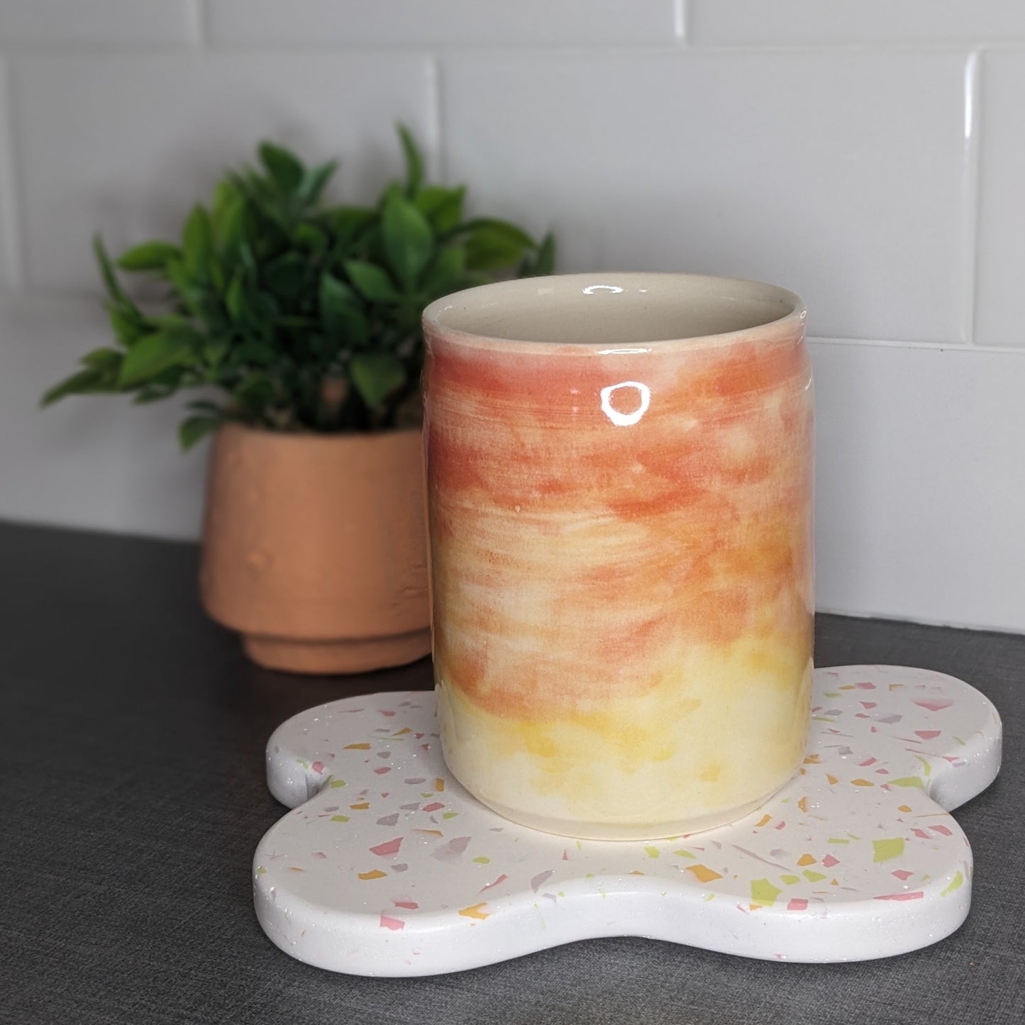 Floral Moon Cup - Red