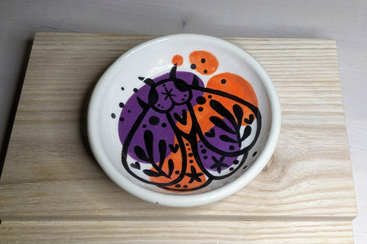 Moth Trinket Bowl - Red and Purple