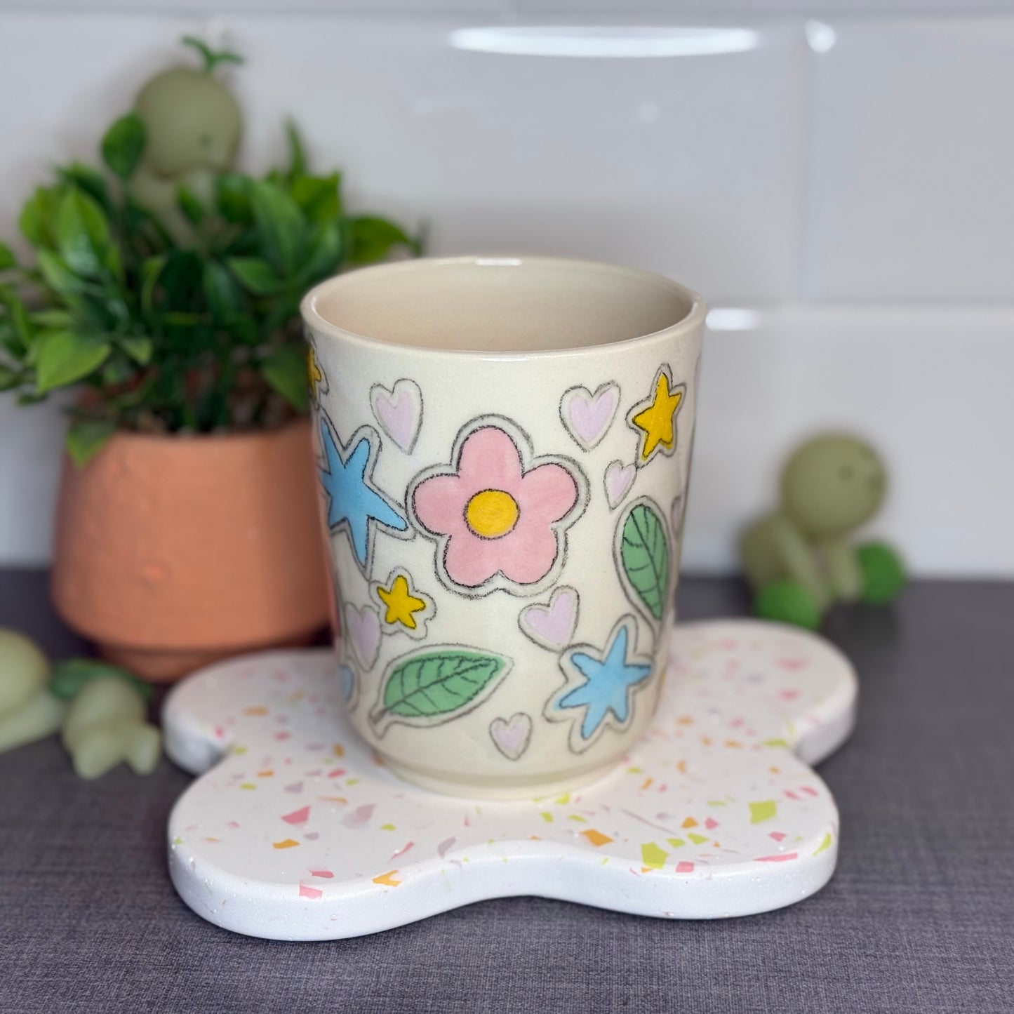 Cute Garden Sticker Cup