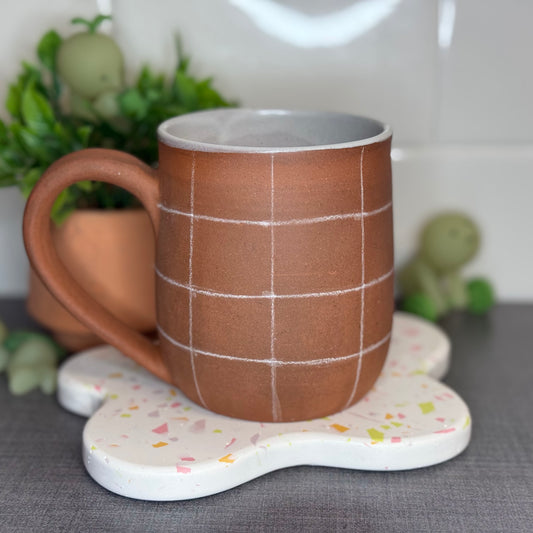 White Checked Mug 2