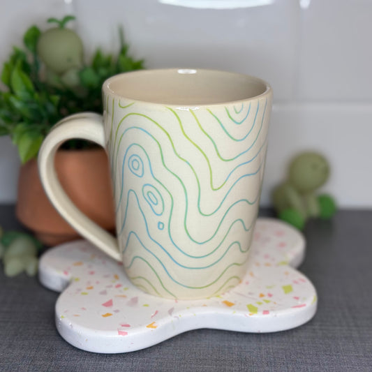 Topo Mug - Bright Blue and Green
