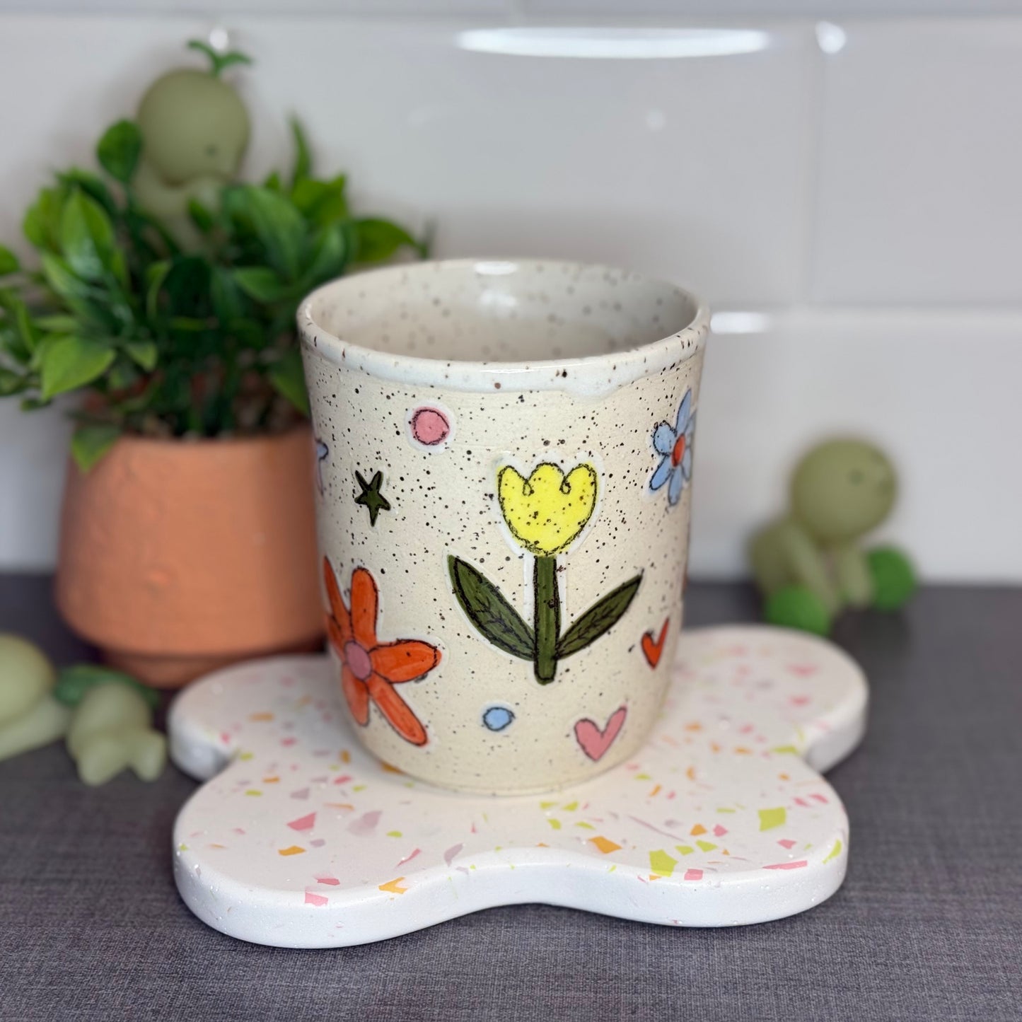 Cute Floral Sticker Mug