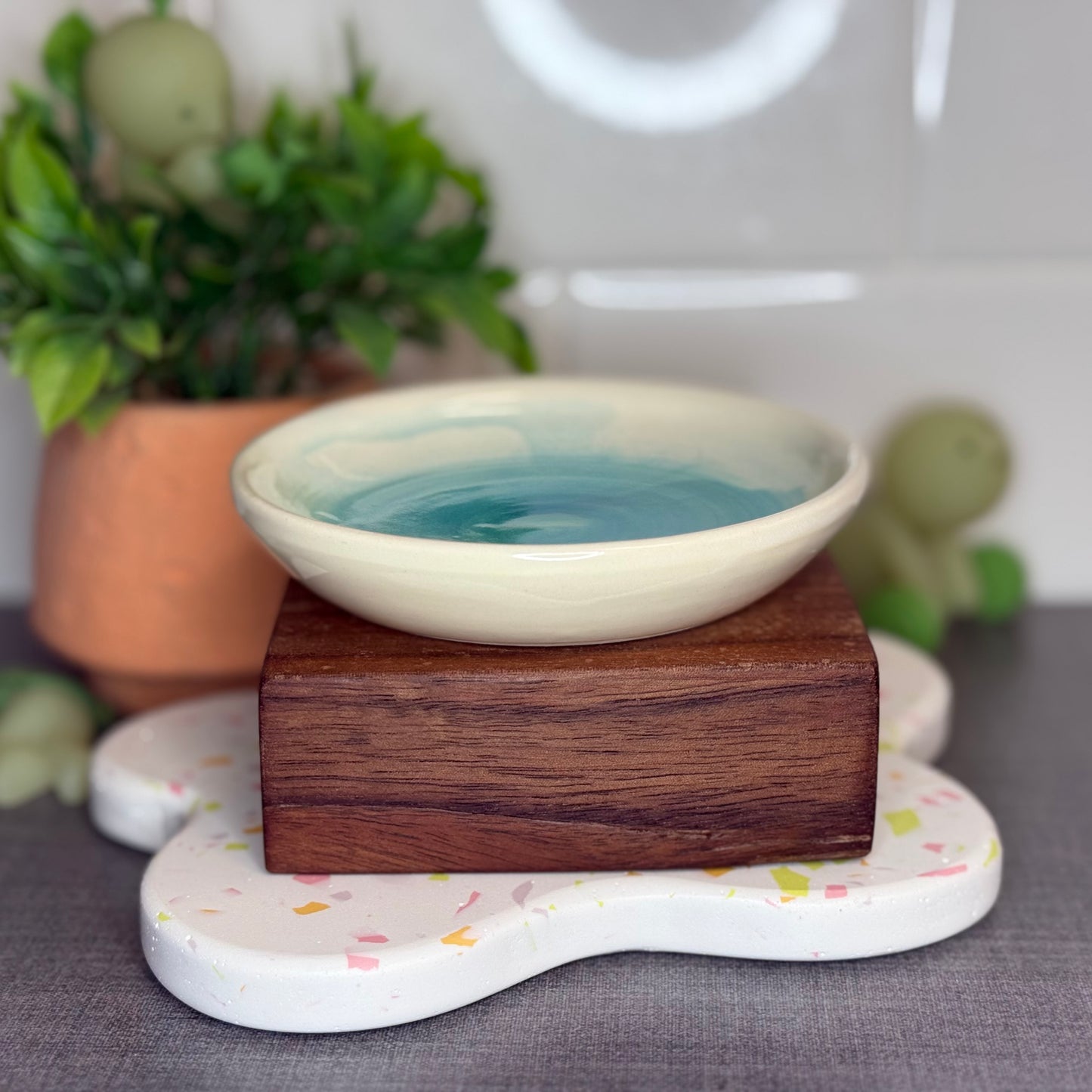 Blue Watercolor Trinket Dish