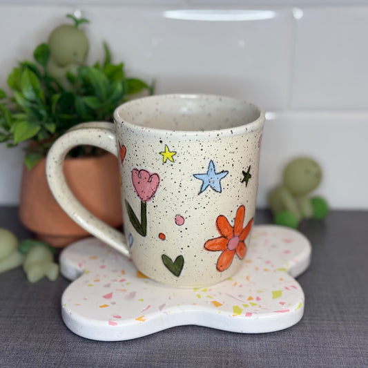 Cute Floral Sticker Mug