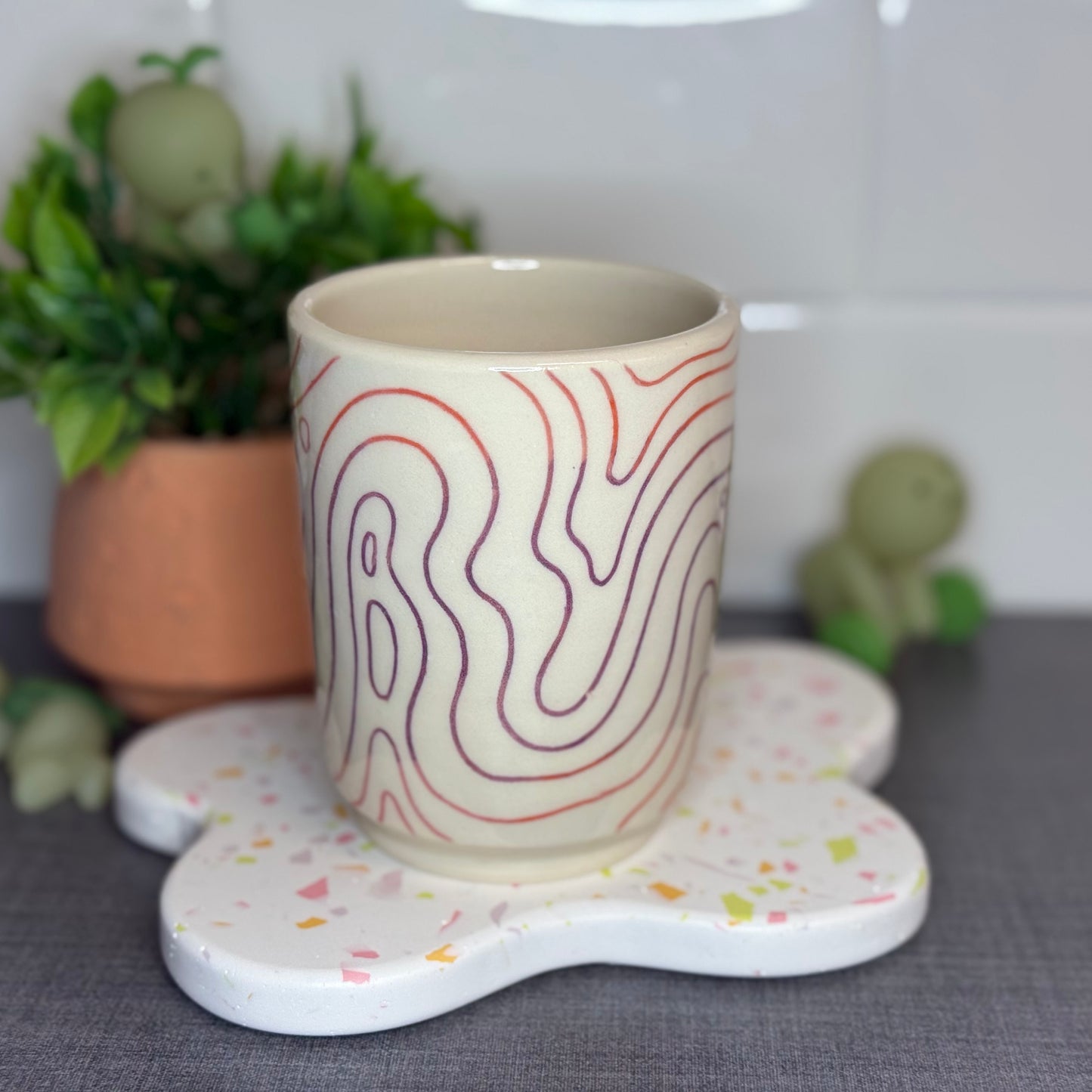 Red and Purple Topo Cup