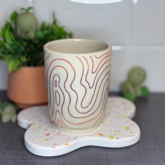 Red and Purple Topo Cup