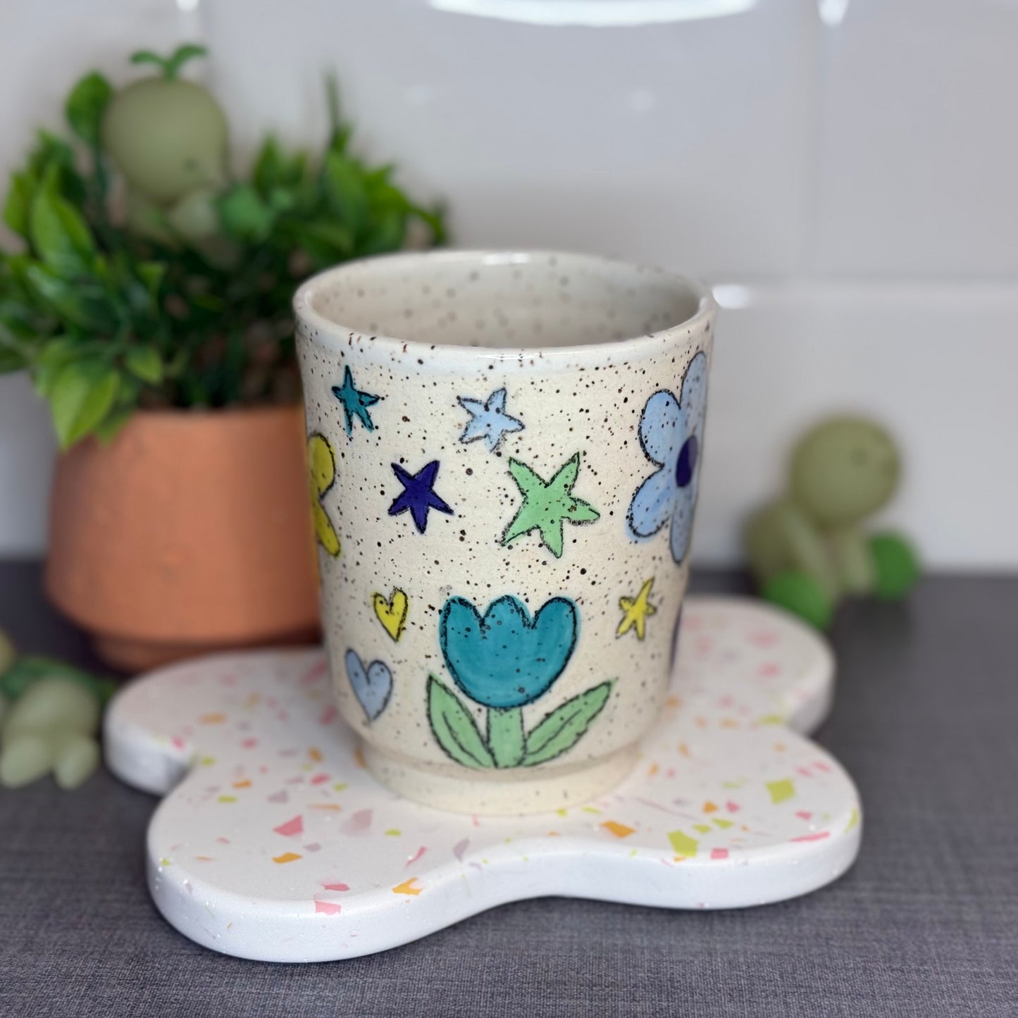 Floral Sticker Cup