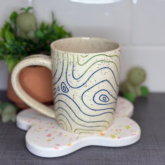 Topo Mug - Dark Blue and Green