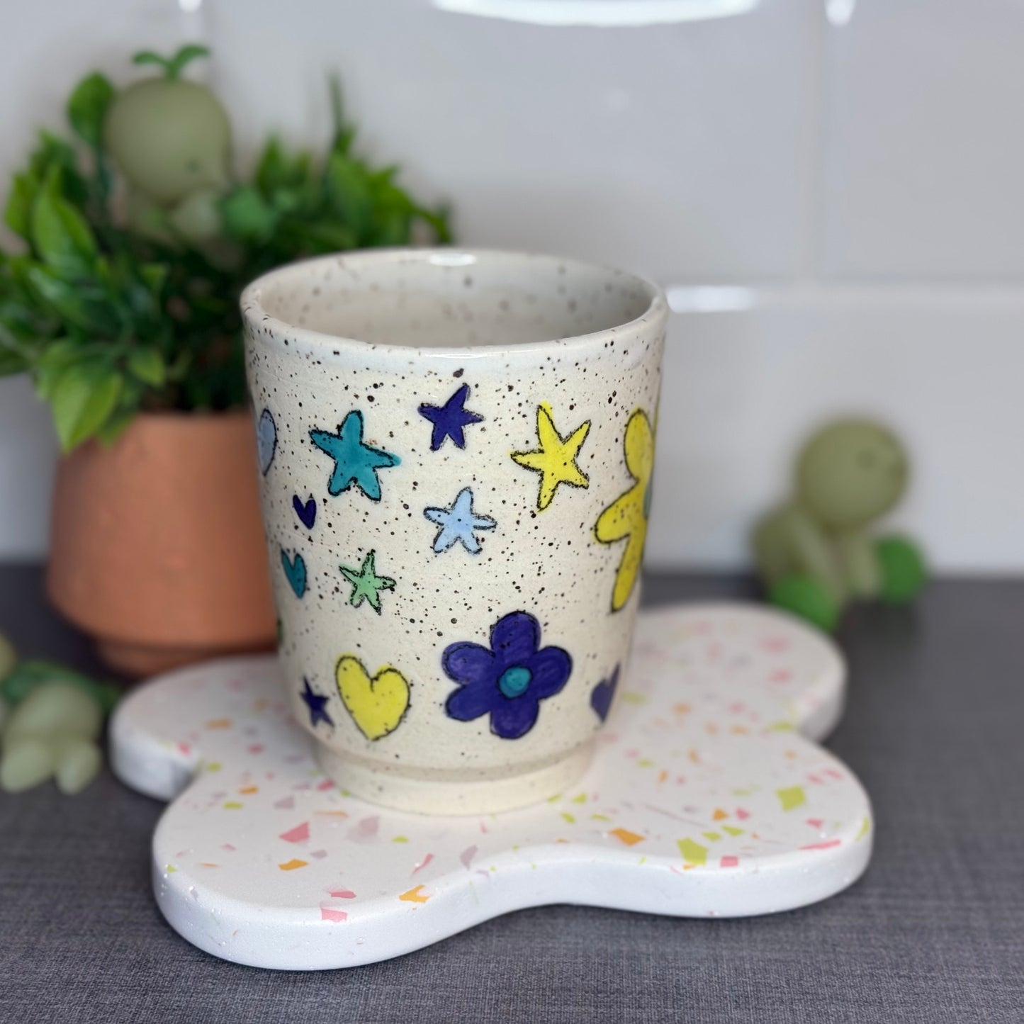 Floral Sticker Cup