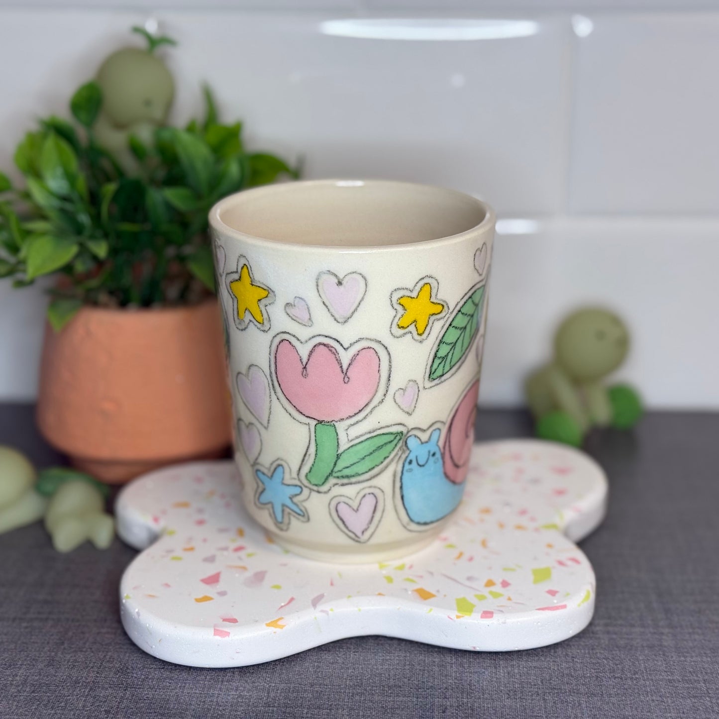 Cute Garden Sticker Cup