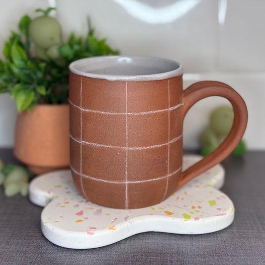 White Checked Mug 1