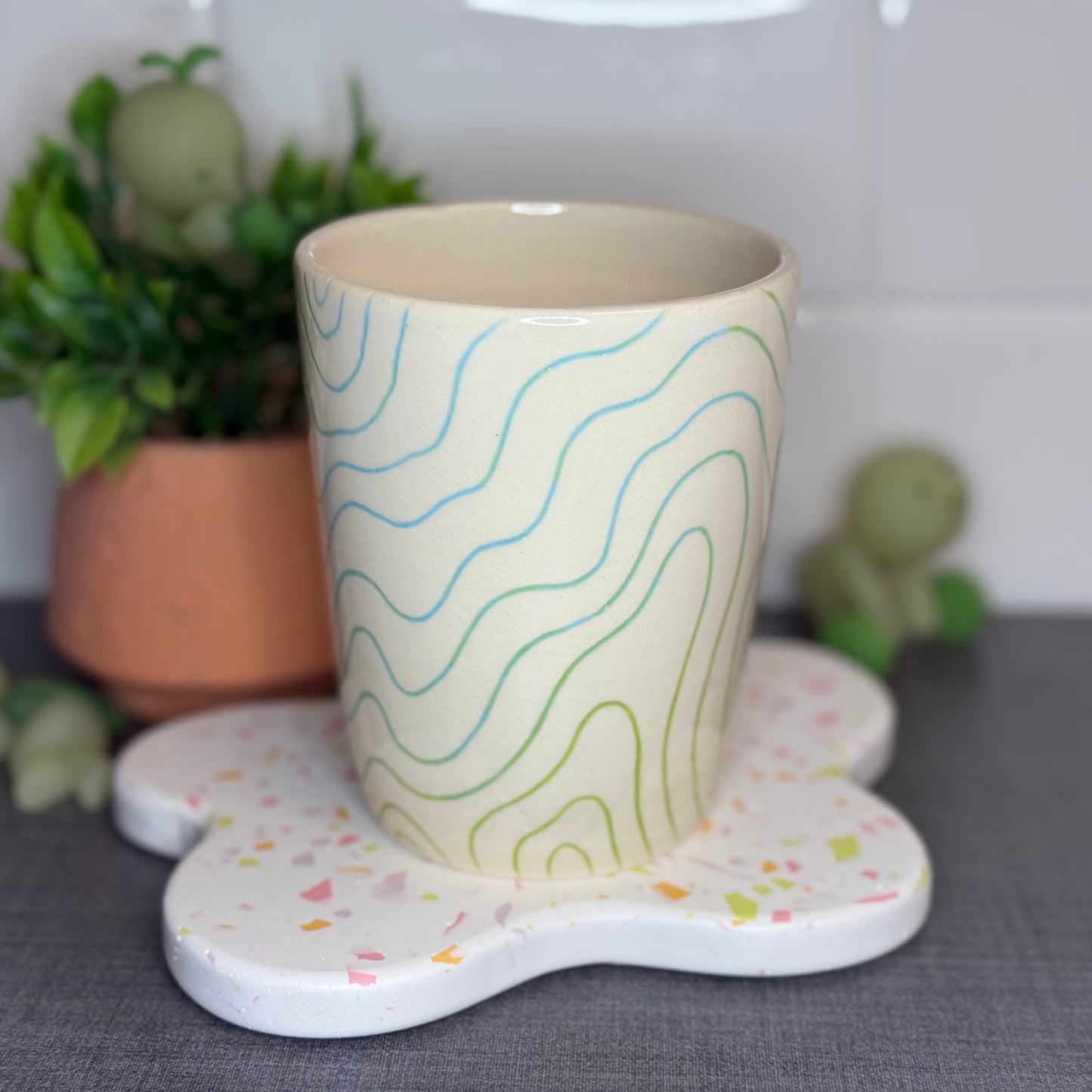 Topo Mug - Bright Blue and Green