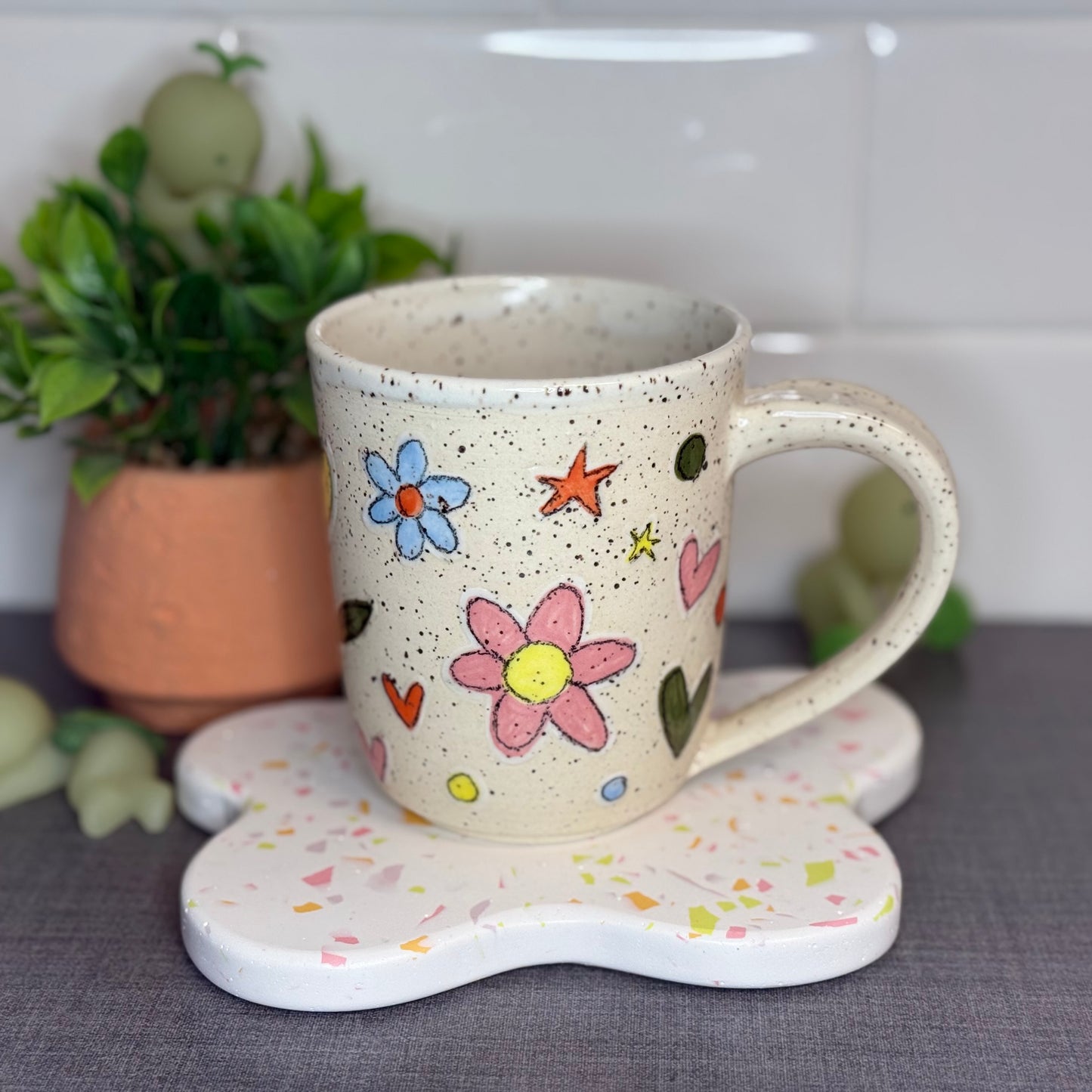 Cute Floral Sticker Mug