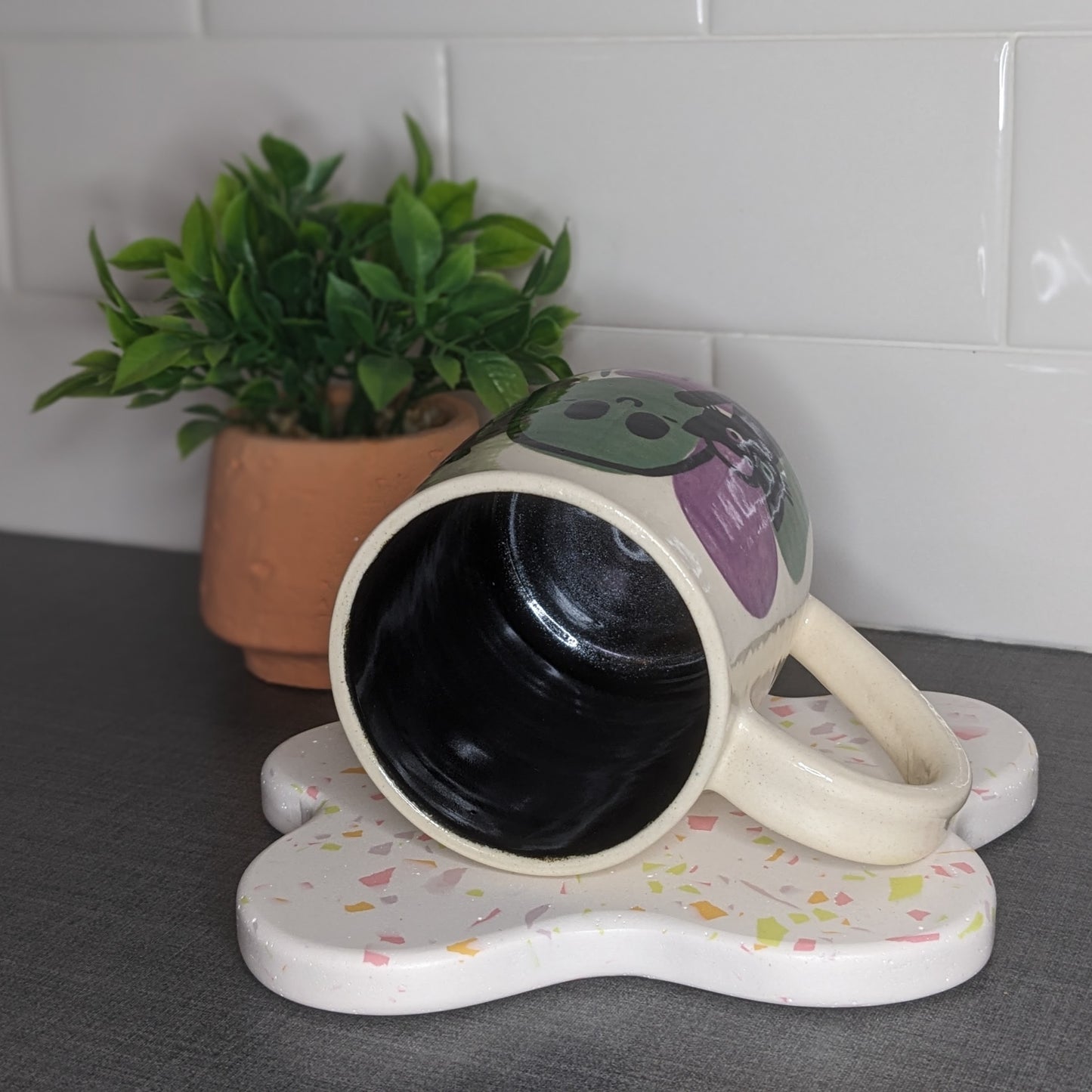 Cute Ghost with a Cat - Mug