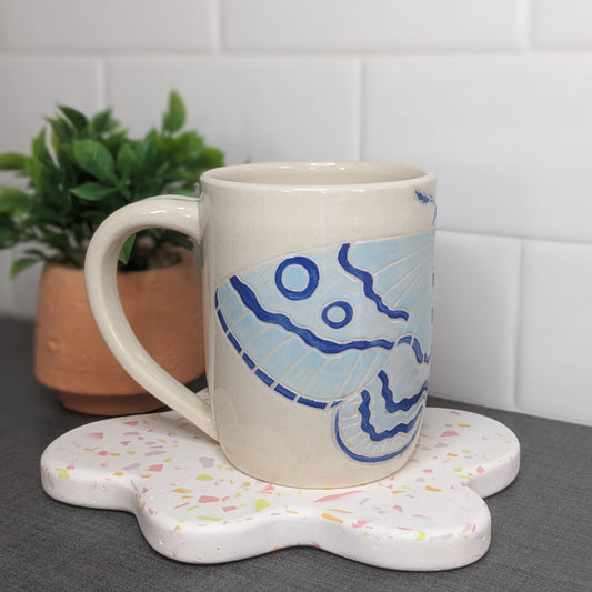 Bold Moth Mug - Blue