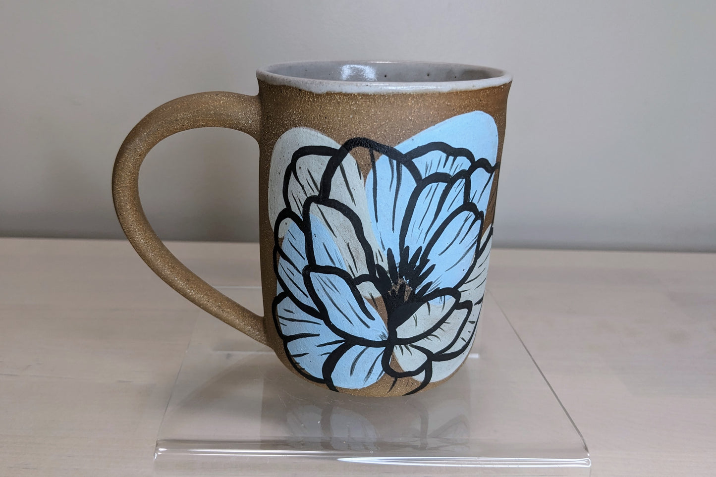 Floral Mug - Blue and White, 12 oz