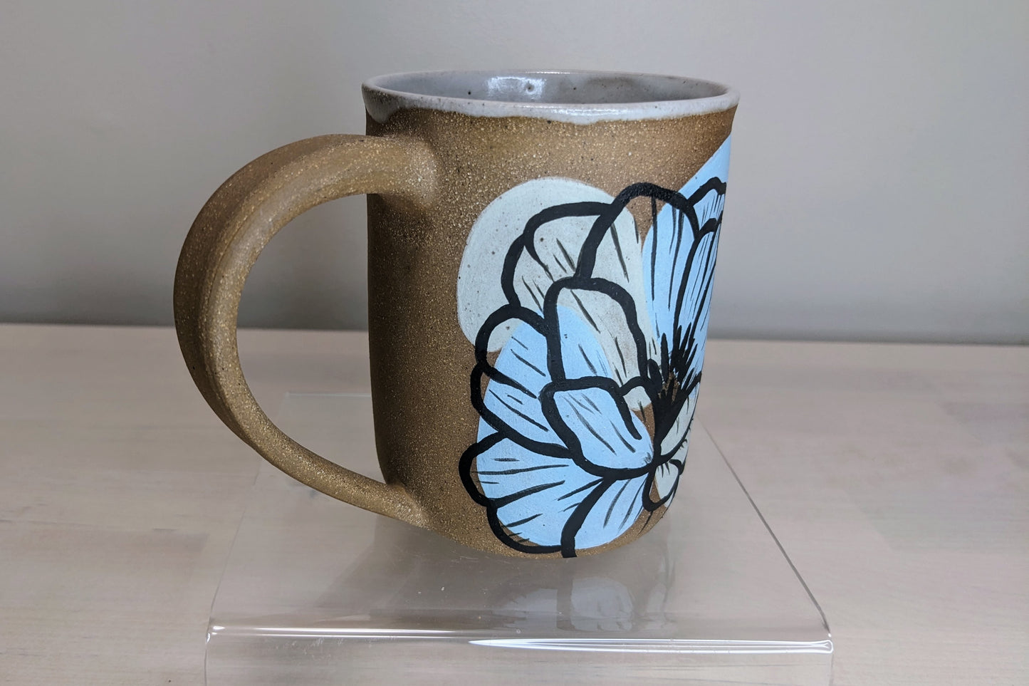 Floral Mug - Blue and White, 12 oz