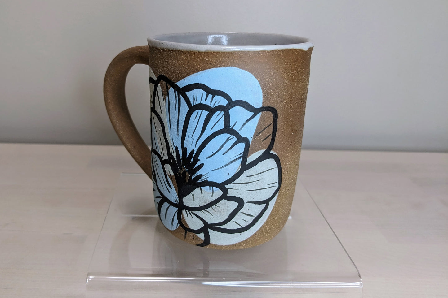 Floral Mug - Blue and White, 12 oz