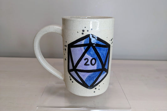 D20 Dice Mug - Blue and Purple, 12 oz