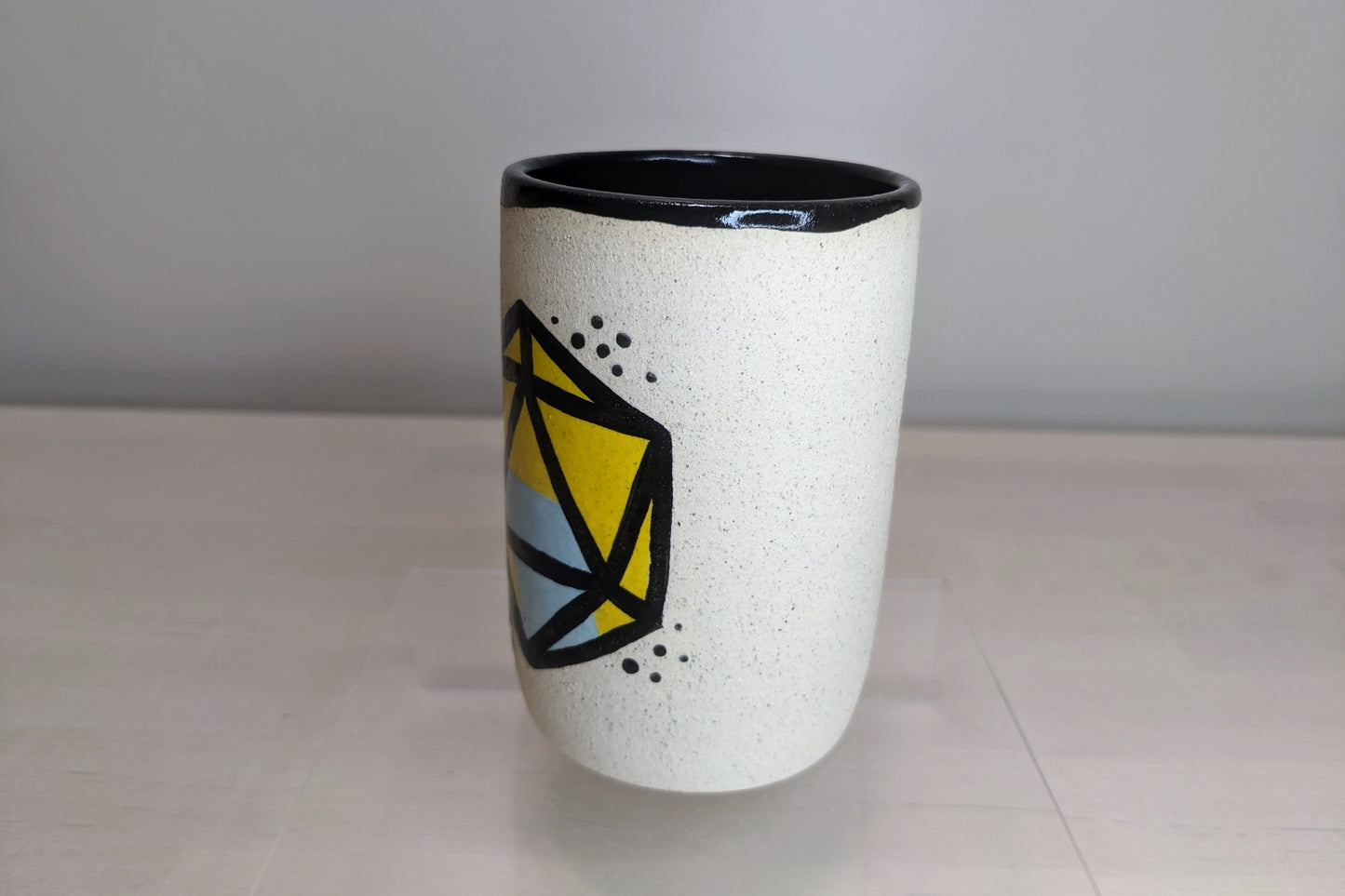 D20 Dice Cup - Blue and Yellow, 8 oz