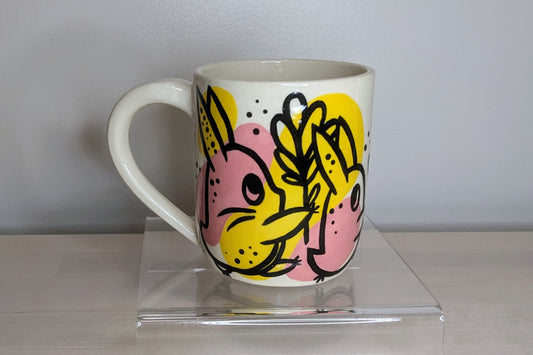 Totoro Mug - Pink and Yellow, 10 oz