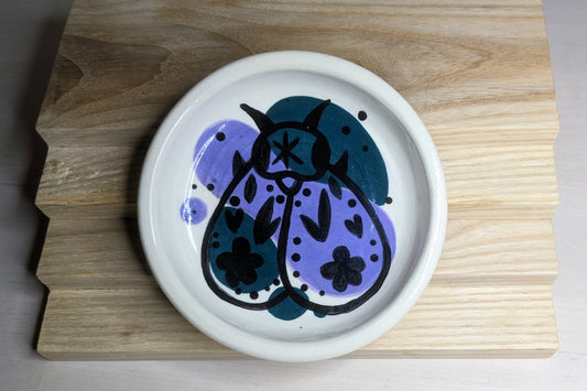 Moth Trinket Bowl - Green and Purple