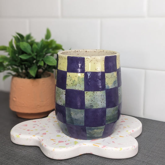 Checked Mug - Purple