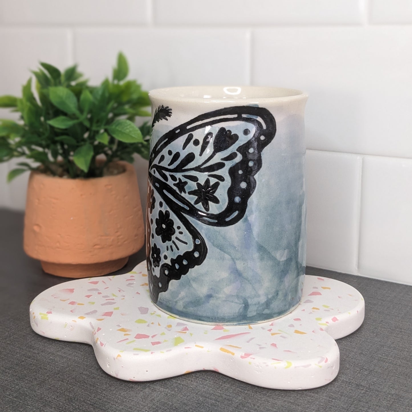 Cute Doodle Butterfly Cup