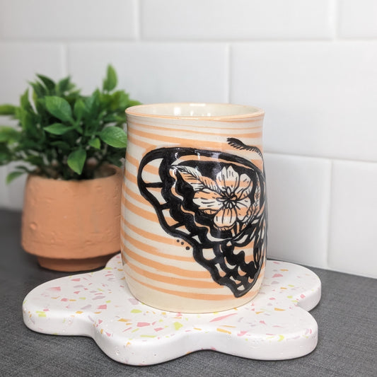 Floral Moth Cup - Orange